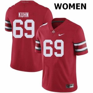 Women's Ohio State Buckeyes #69 Chris Kuhn Red Nike NCAA College Football Jersey March ELC8844TA